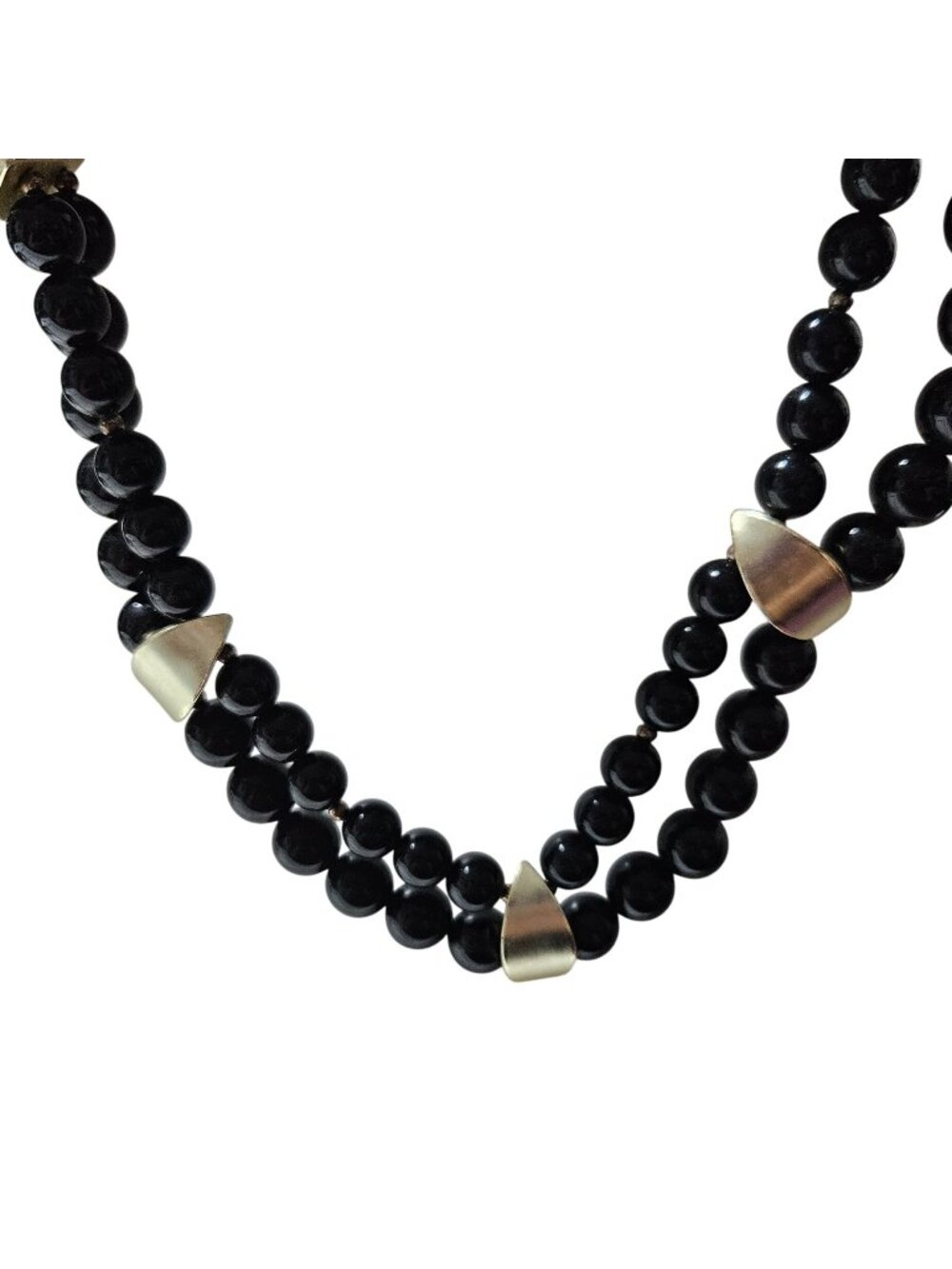 Vintage Beaded Necklace Double Strand Statement Retro Gothic Dark Academia